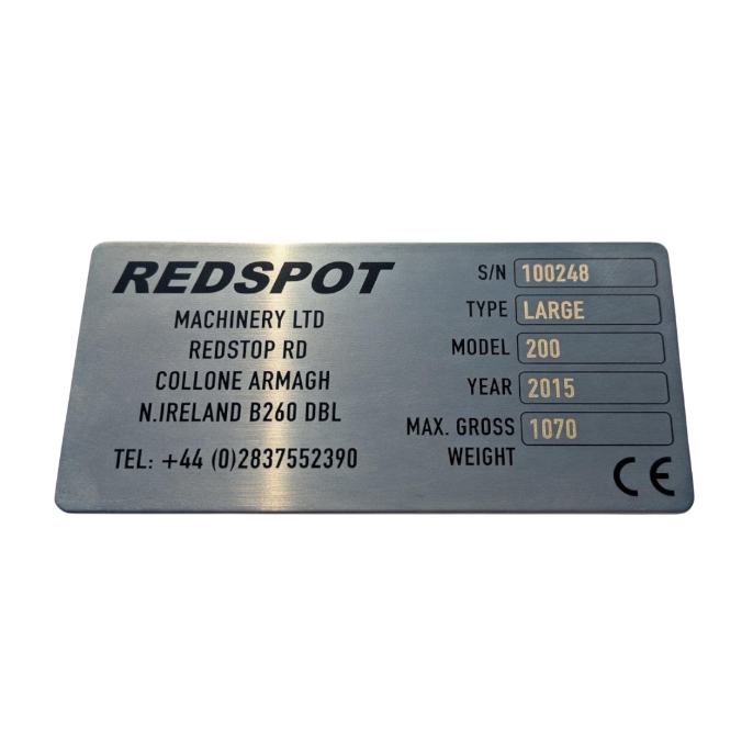 304 stainless steel data plate 100x50mm laser engraved industrial nameplate