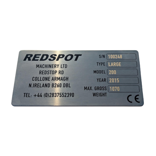 304 stainless steel data plate 100x50mm laser engraved industrial nameplate