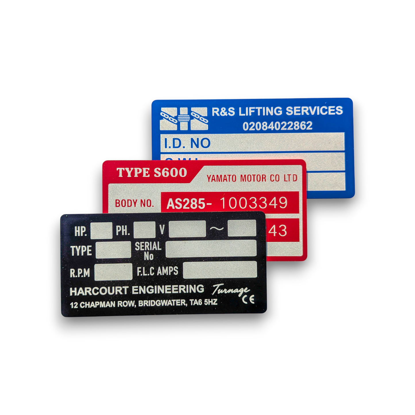 Aluminium Data Plates – 100 × 50mm