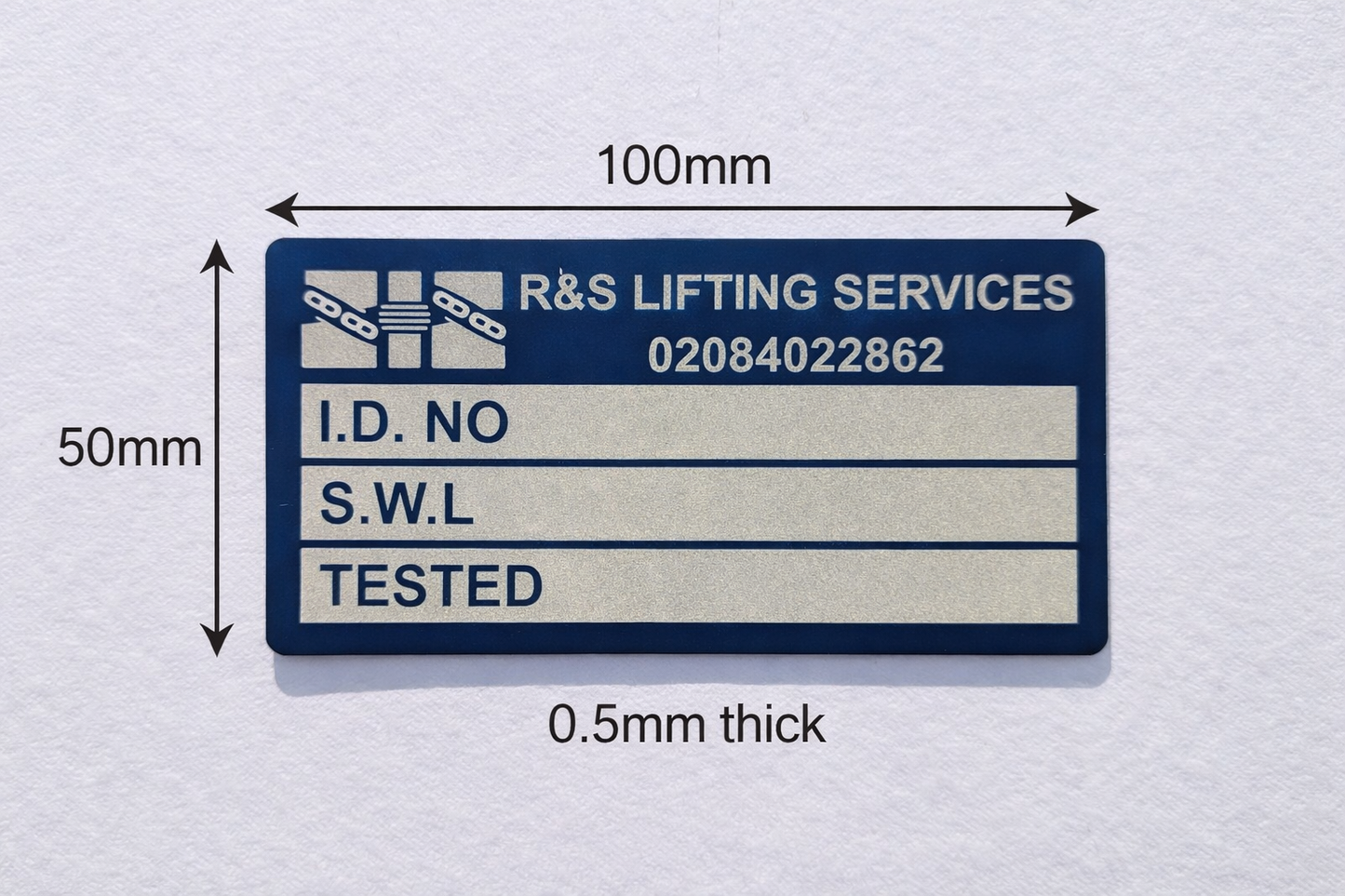 Aluminium Data Plates – 100 × 50mm